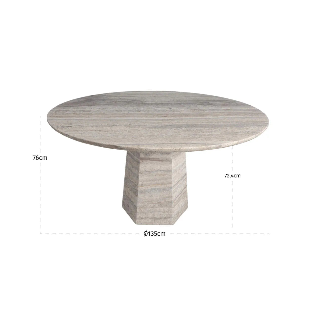 Richmond Interiors Westin Grey Marble Round Dining Table 135cm