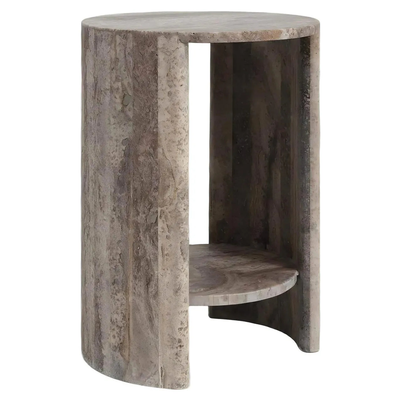 Richmond Interiors Westin Grey Travertine Side Table