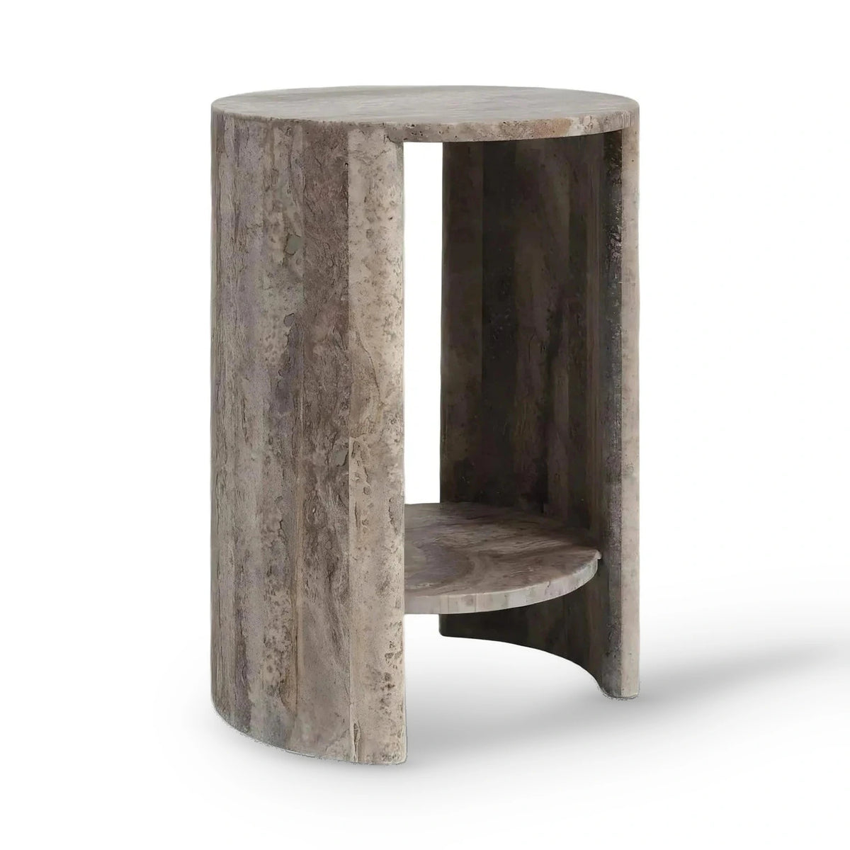 Richmond Interiors Westin Grey Travertine Side Table