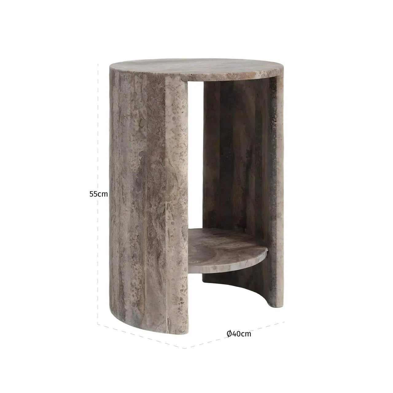 Richmond Interiors Westin Grey Travertine Side Table