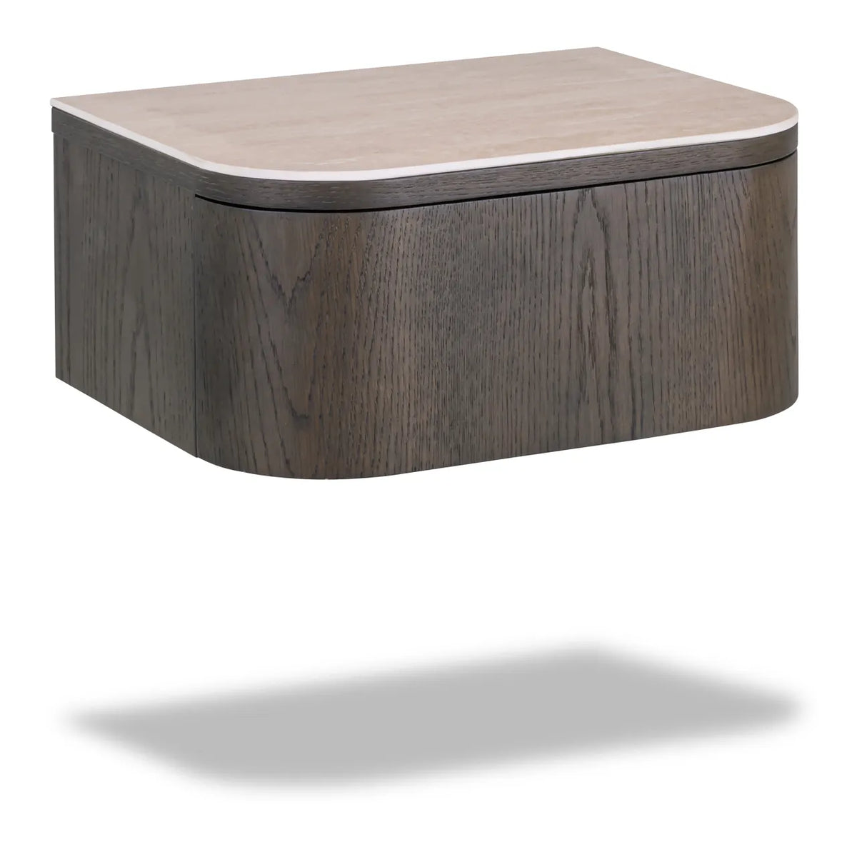 Richmond Interiors Nando Brown Travertine Ceramic Bedside Table