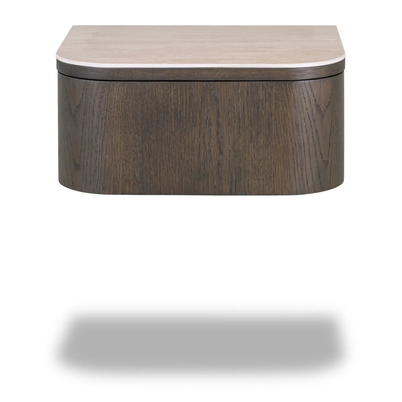 Richmond Interiors Nando Brown Travertine Ceramic Bedside Table