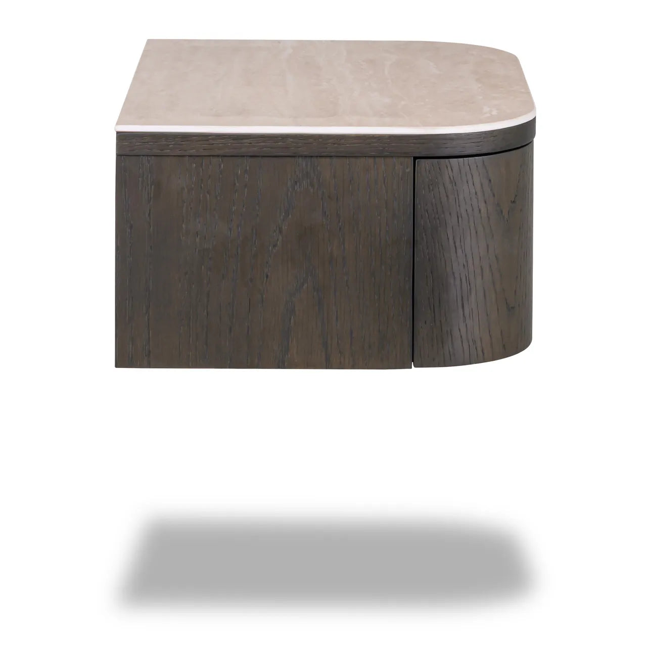 Richmond Interiors Nando Brown Travertine Ceramic Bedside Table