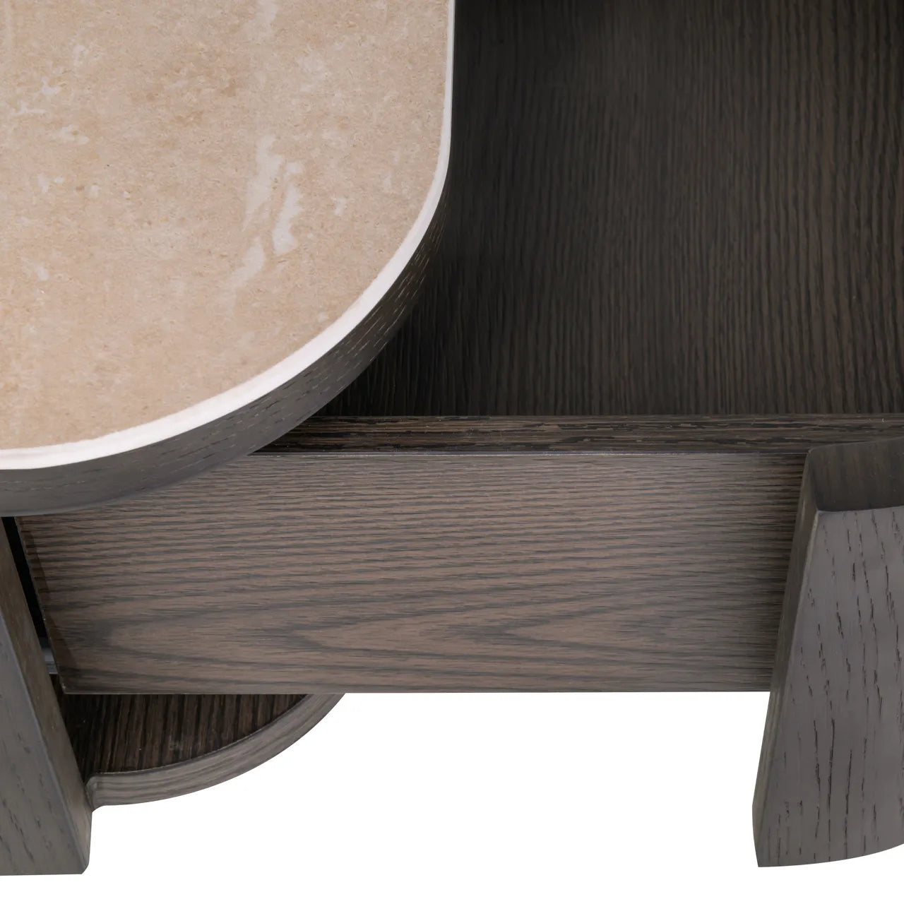 Richmond Interiors Nando Brown Travertine Ceramic Bedside Table