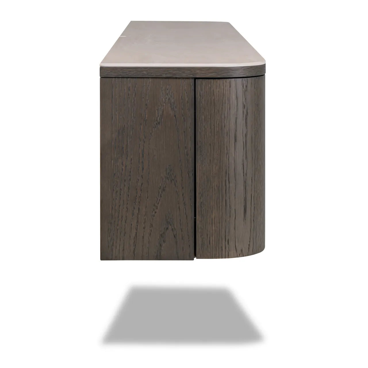 Richmond Interiors Nando Brown Travertine Ceramic & Oak Wood TV Unit