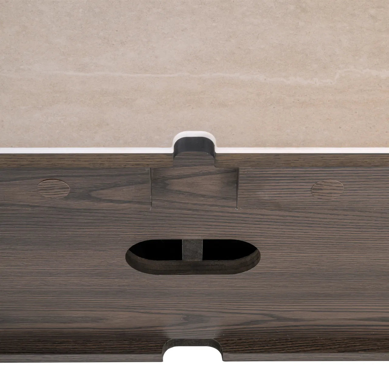 Richmond Interiors Nando Brown Travertine Ceramic & Oak Wood TV Unit