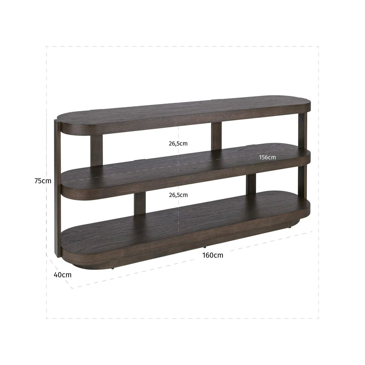 Richmond Interiors Ellington Brown Oak Wood Console Table