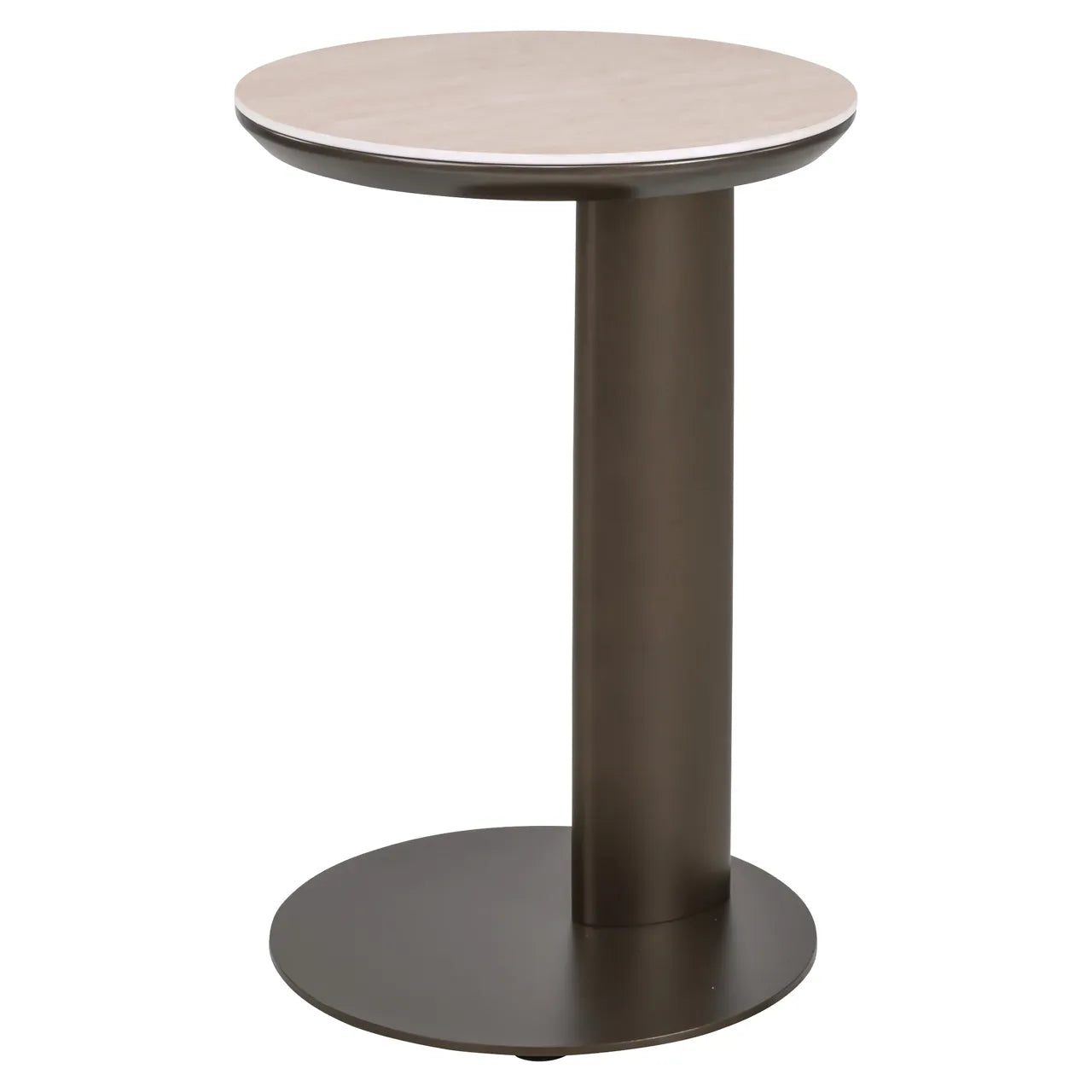 Richmond Interiors Ritz Brown Travertine Side Table