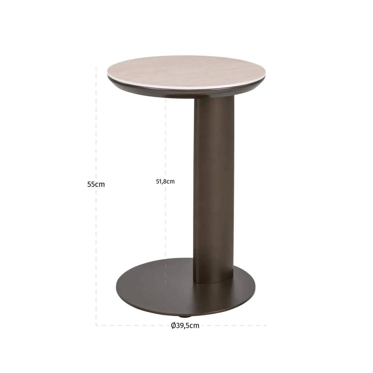 Richmond Interiors Ritz Brown Travertine Side Table