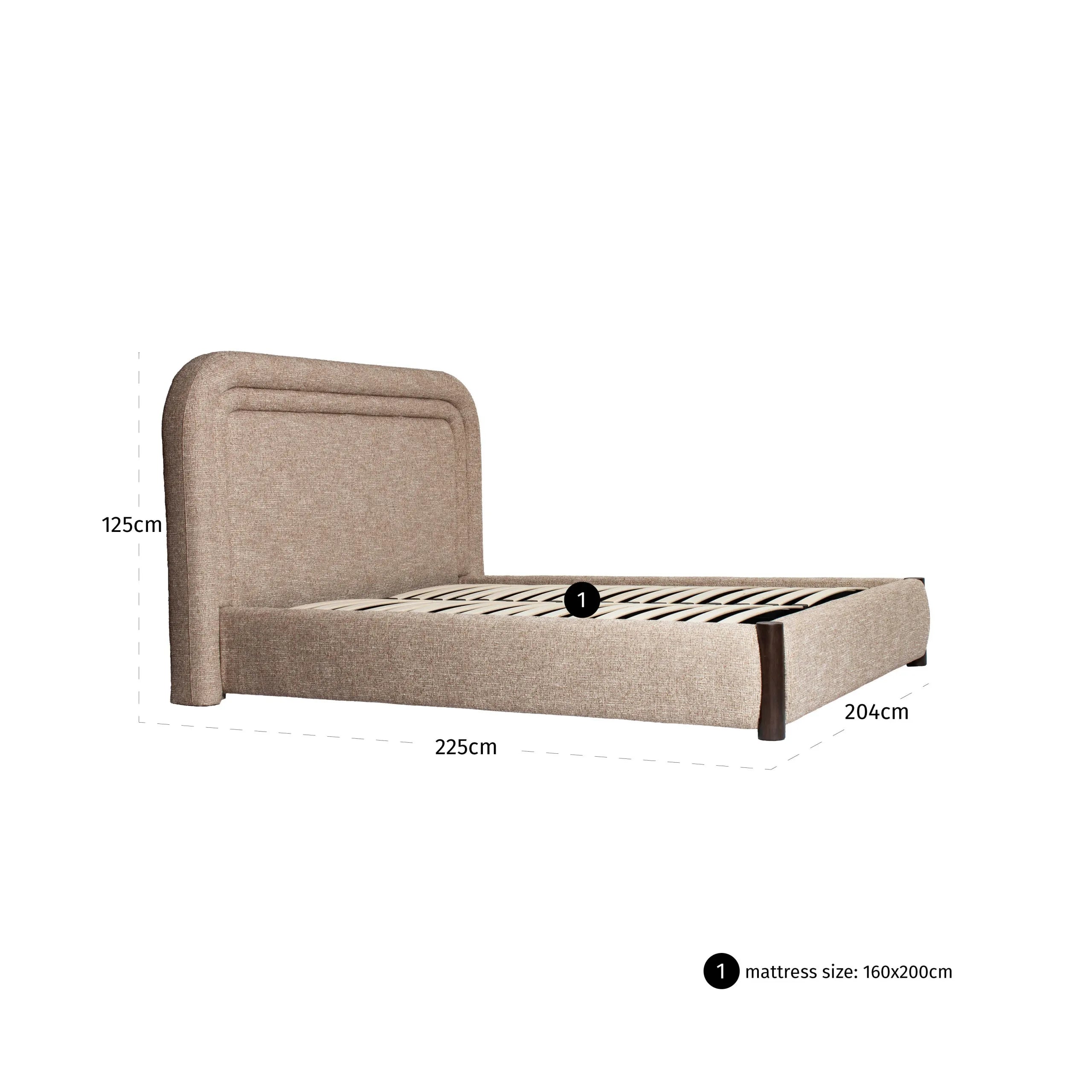 Richmond Interiors Citadel Sand Tweed King Size Bed 160x200cm