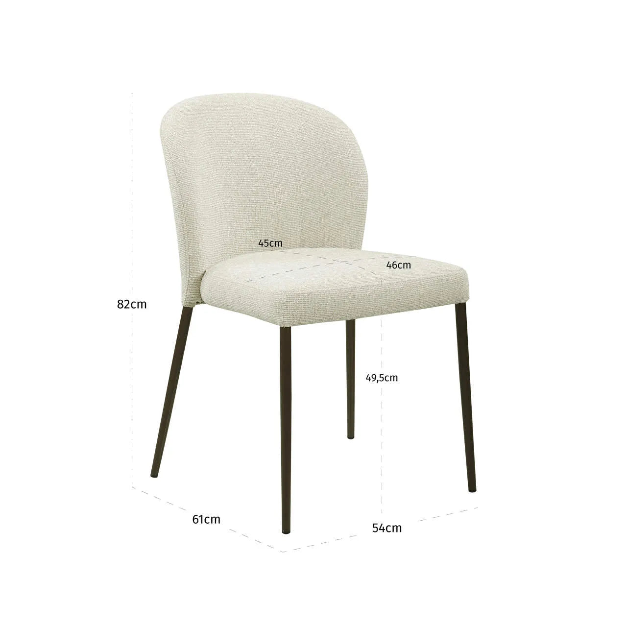 Richmond Interiors Set of 2 Stacker Taupe Boucle Dining Chairs