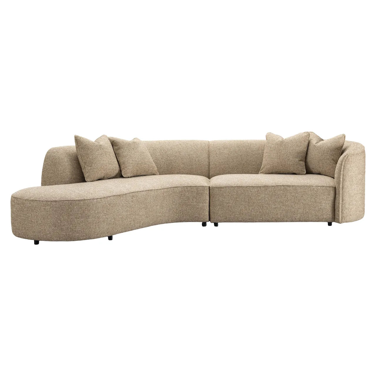 Richmond Interiors Romero Sand Tweed Left-Hand Chaise Sofa