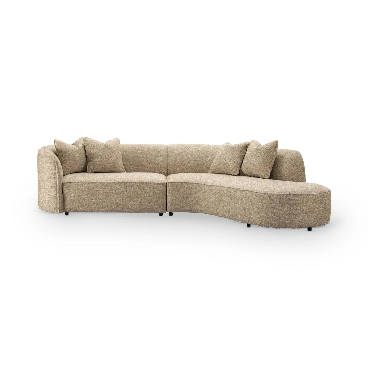Richmond Interiors Romero Sand Tweed Right-Hand Chaise Sofa