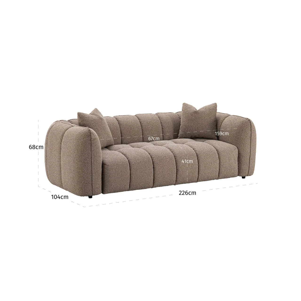 Richmond Interiors Hogan Mocca Boucle 3-Seater Sofa