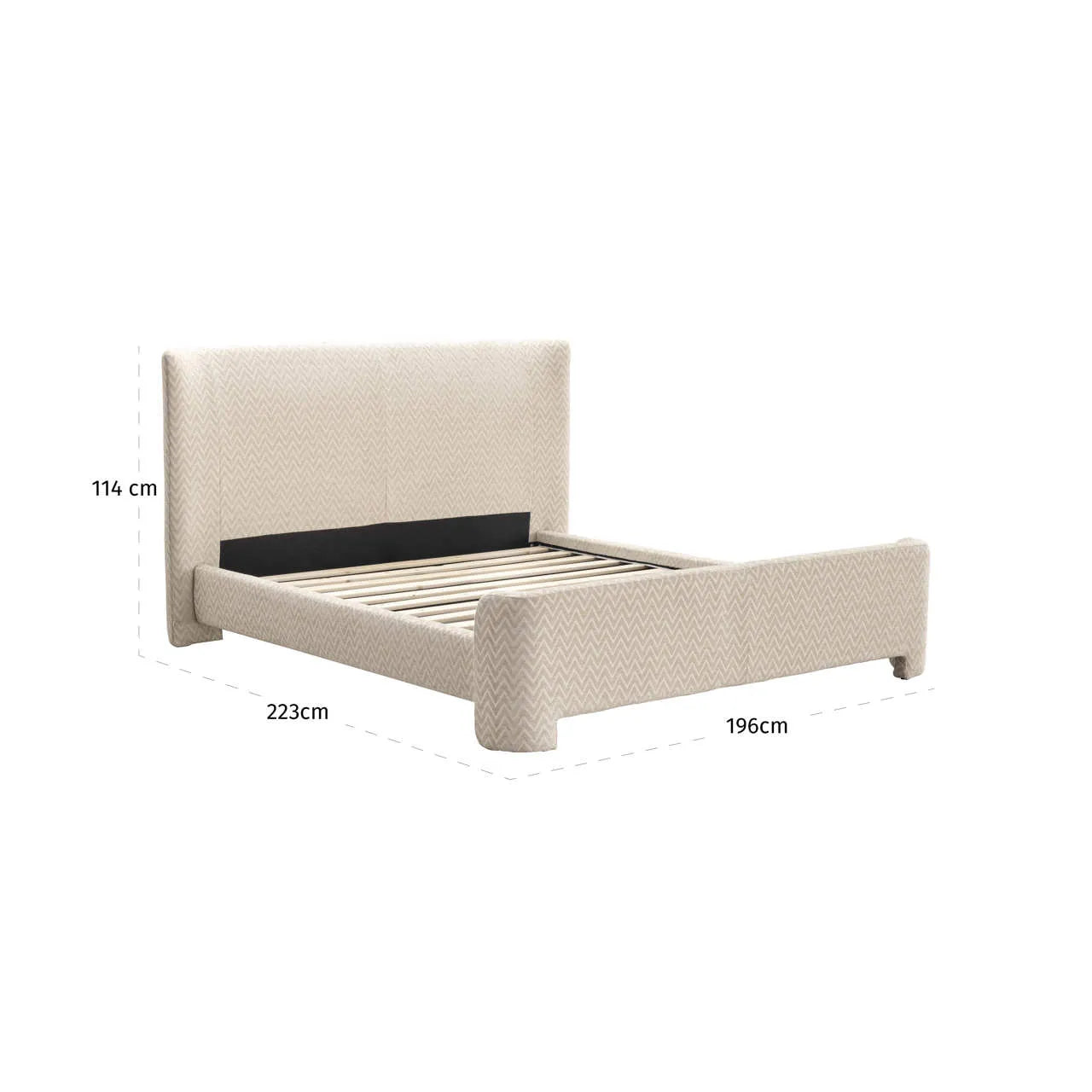 Richmond Interiors Divana Beige Chevron King Size Bed 160x200cm
