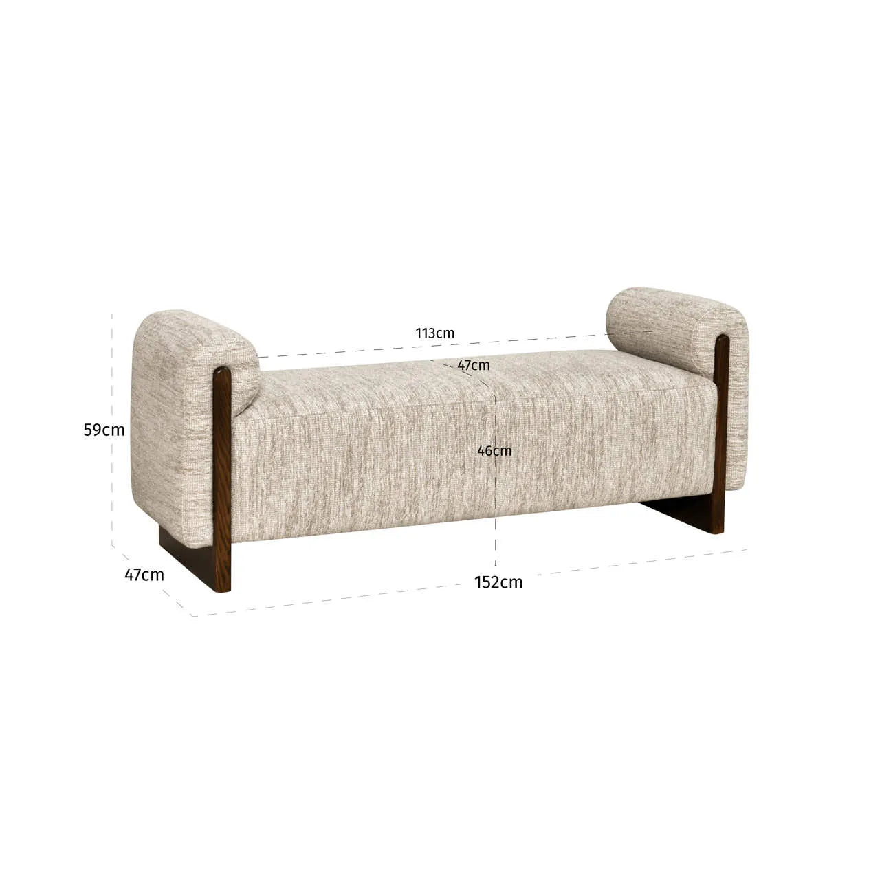 Richmond Interiors Winslov Natural Chenille Bench