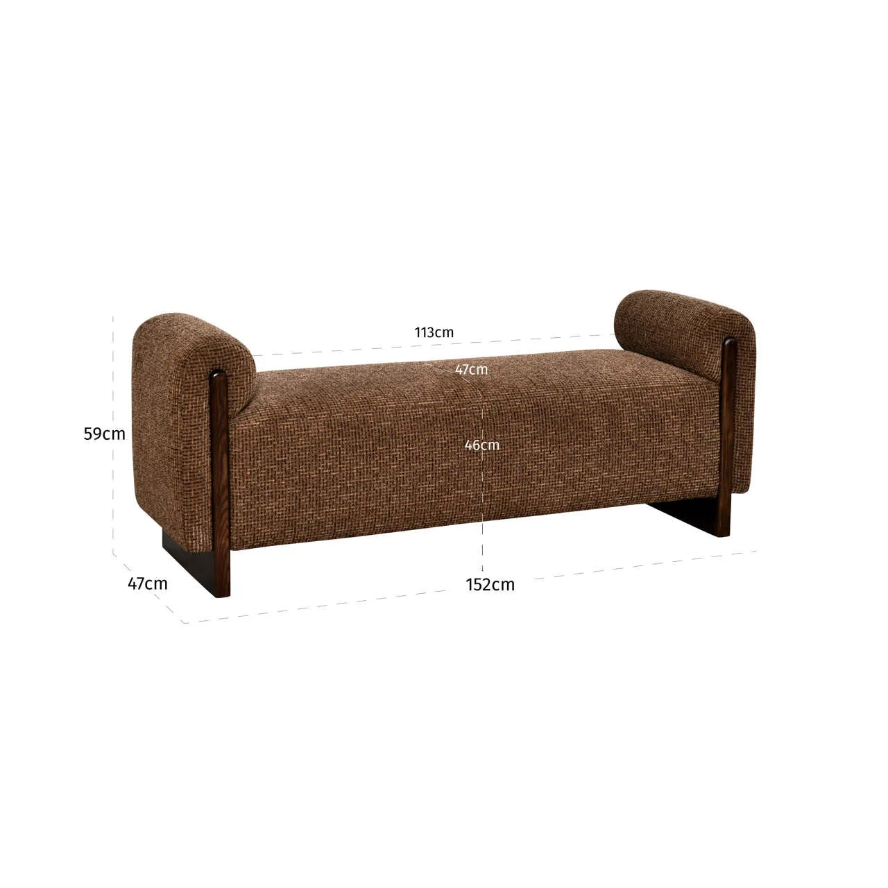 Richmond Interiors Winslov Brown Chenille Bench