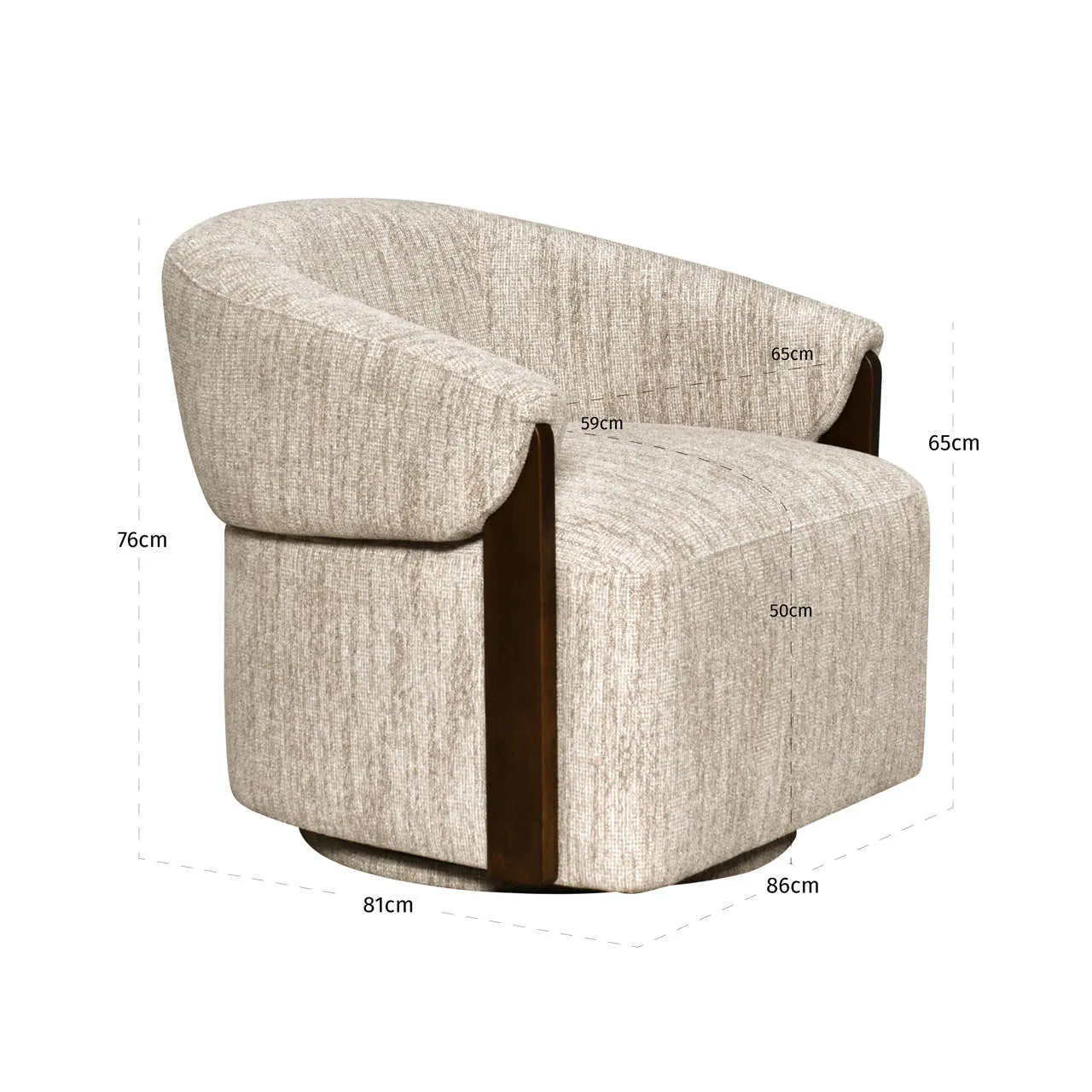 Richmond Interiors Marina Natural Chenille Swivel Armchair