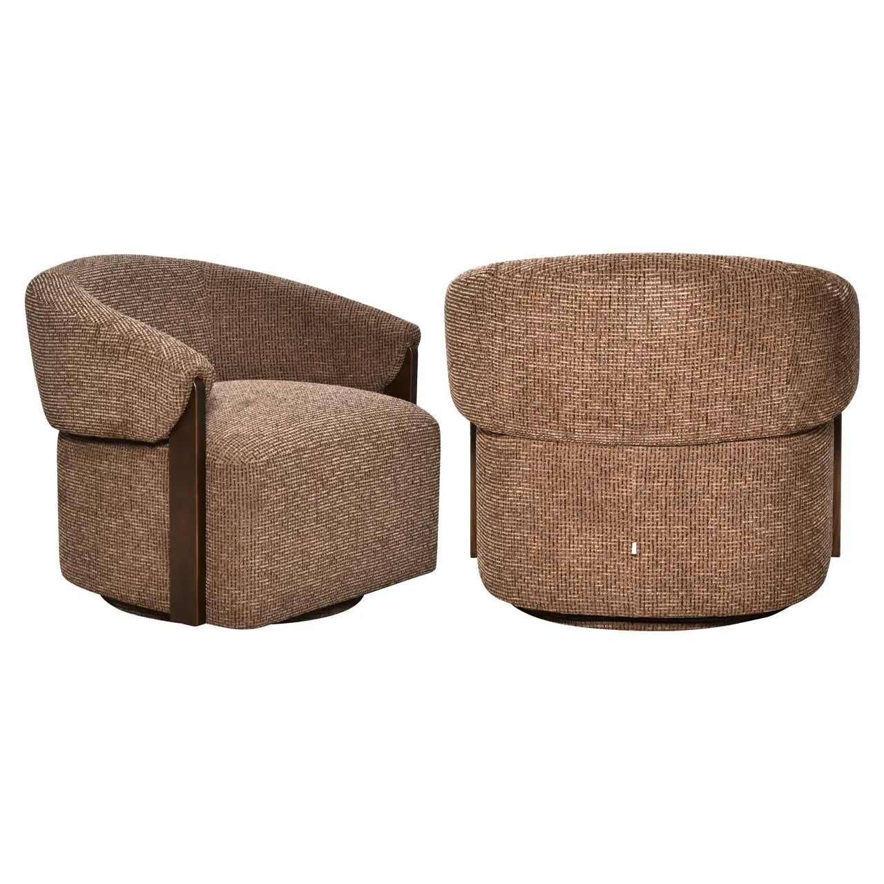 Richmond Interiors Marina Brown Chenille Swivel Armchair