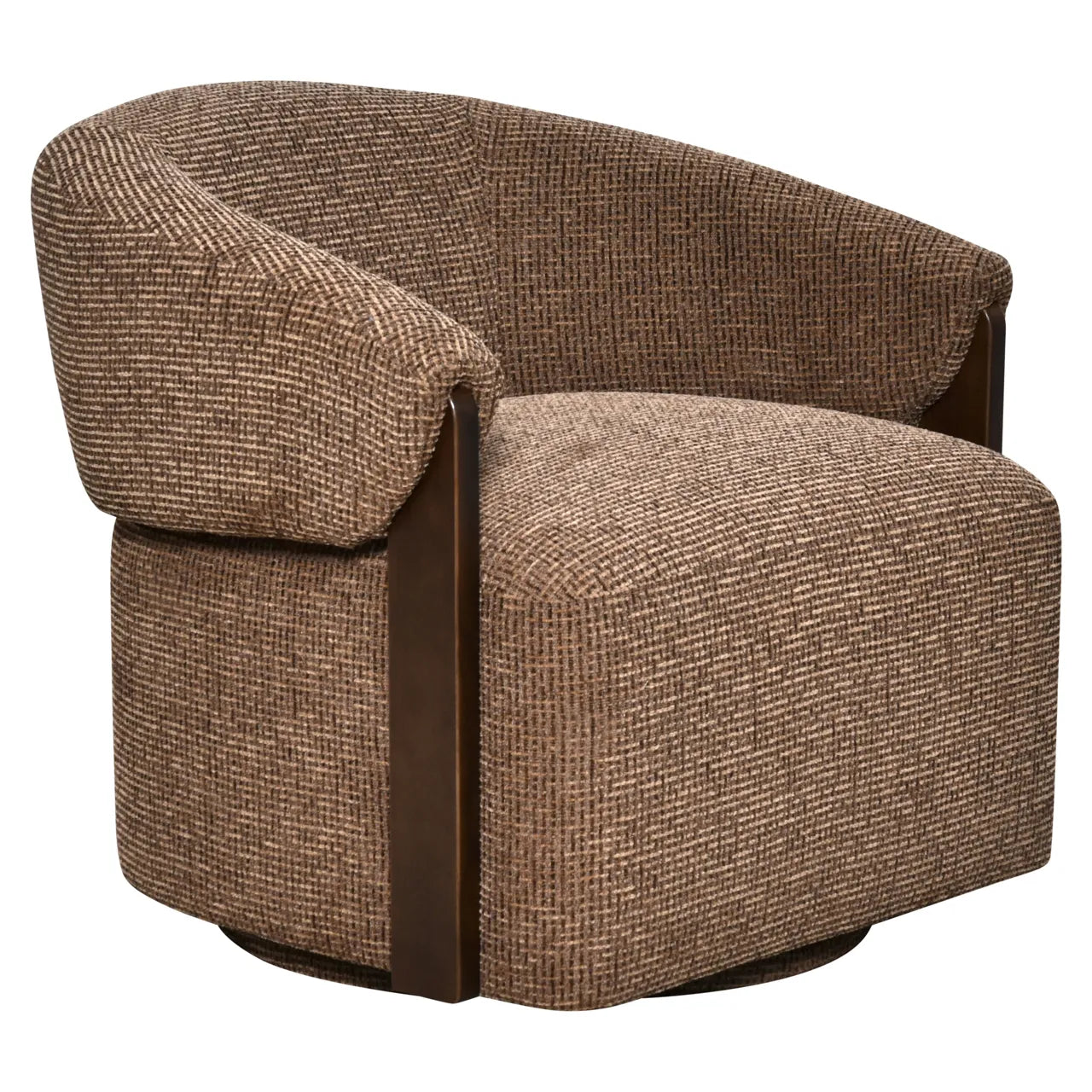 Richmond Interiors Marina Brown Chenille Swivel Armchair