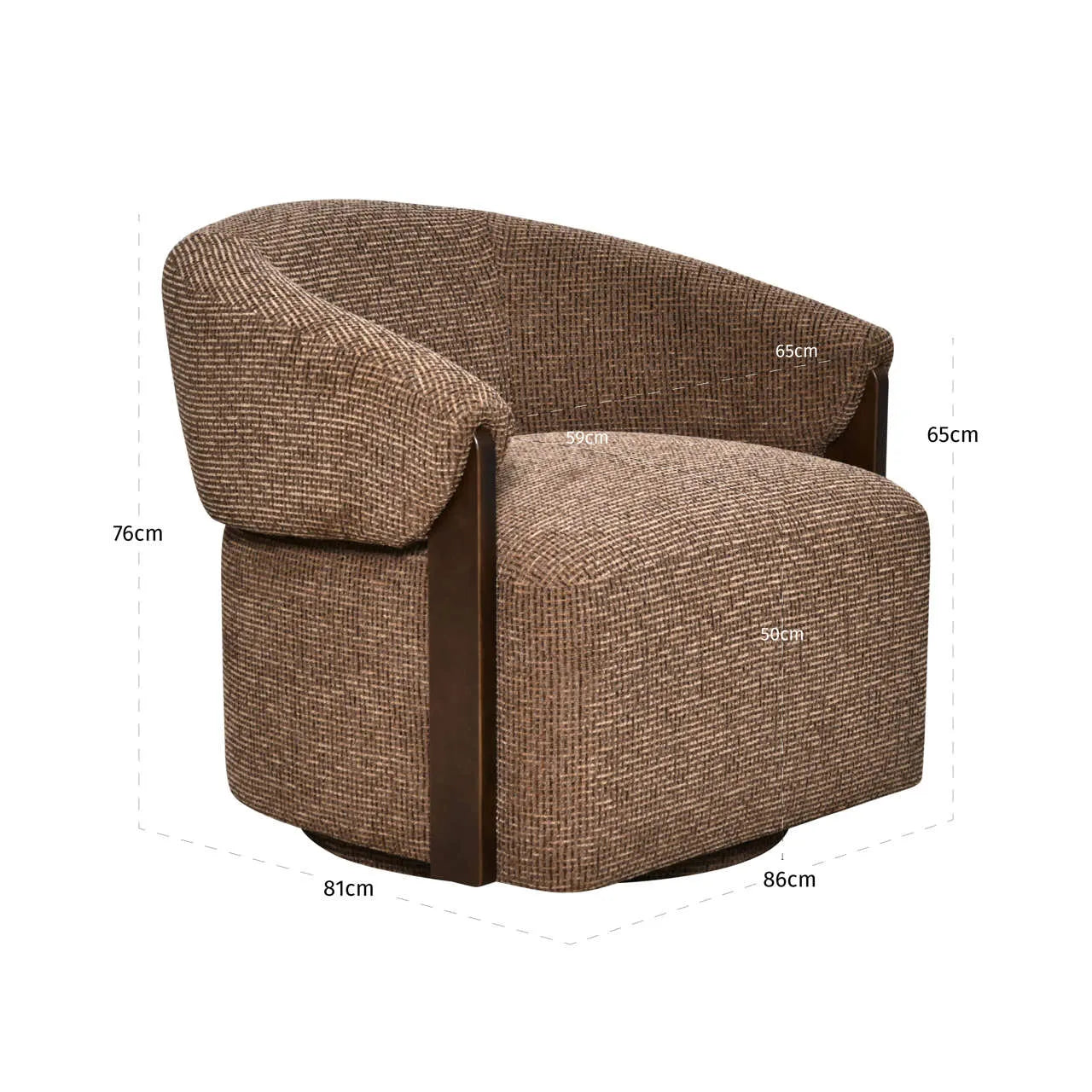 Richmond Interiors Marina Brown Chenille Swivel Armchair