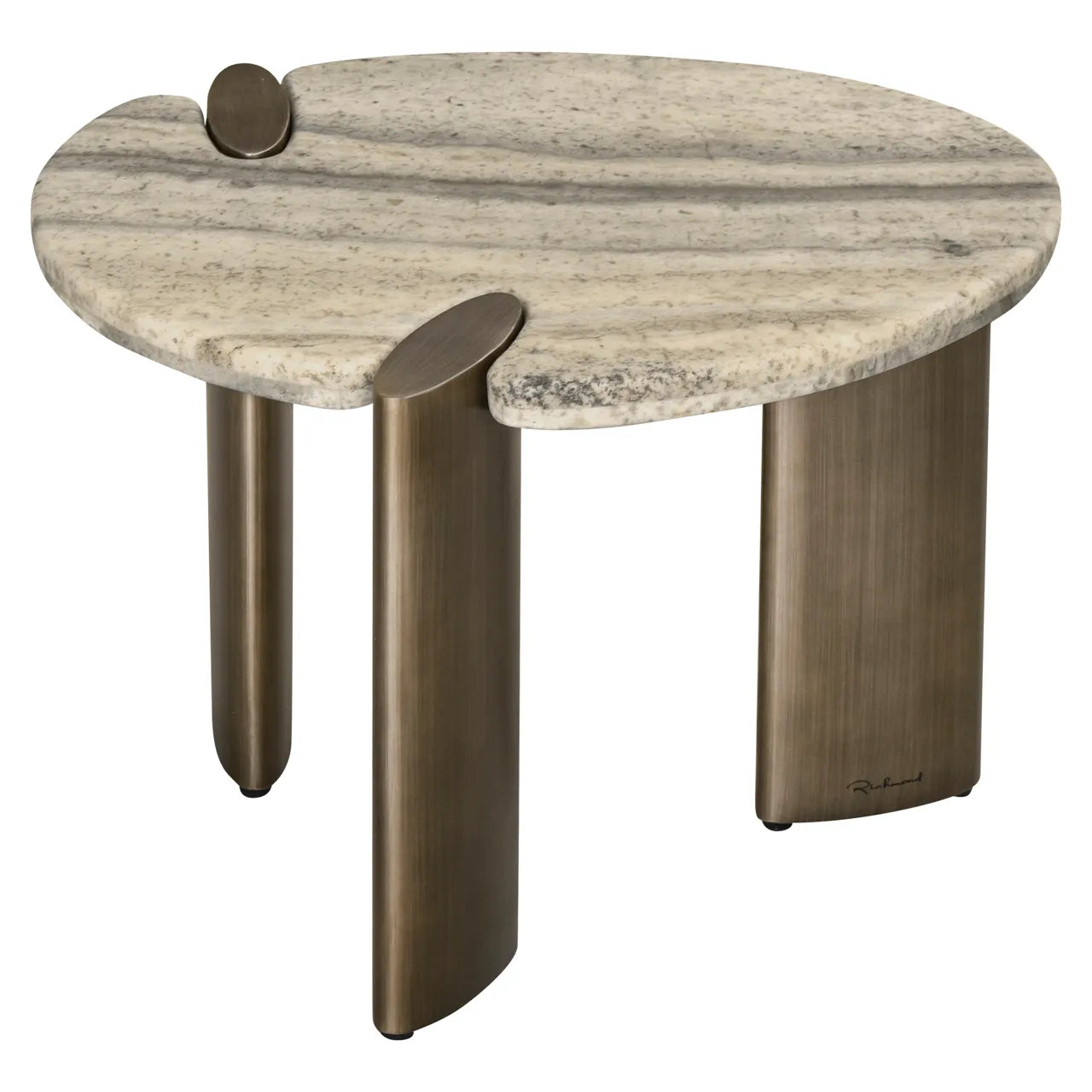 Richmond Interiors Arcadia Grey Marble Side Table