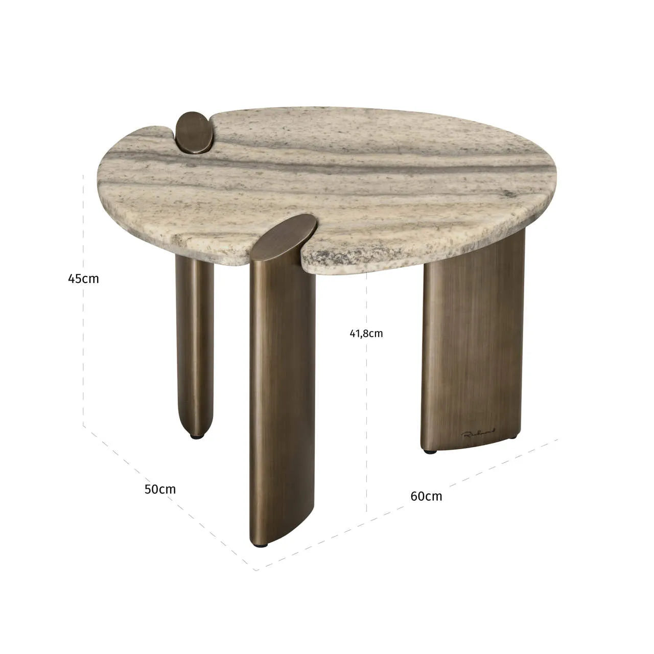 Richmond Interiors Arcadia Grey Marble Side Table