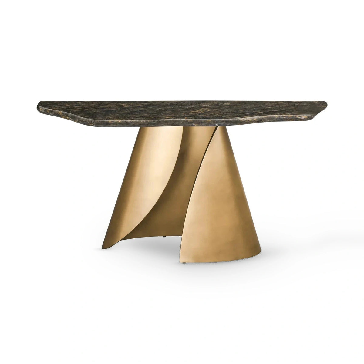Richmond Interiors Goldman Black Platinum Diamond Marble Console Table