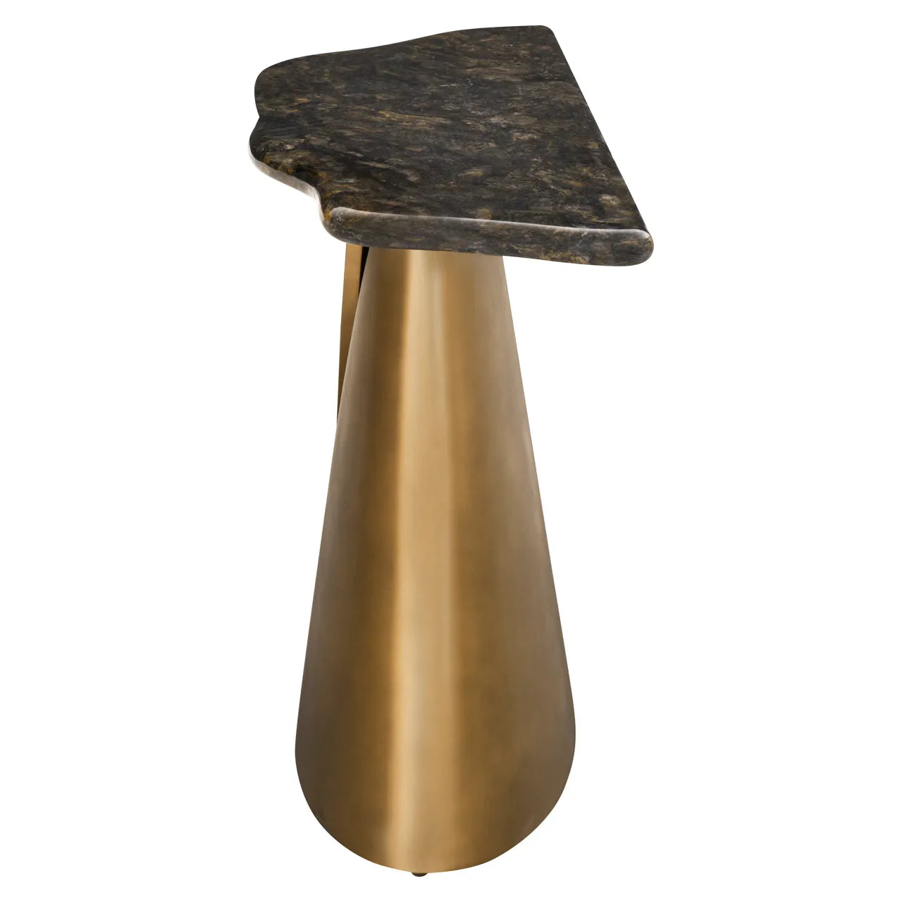 Richmond Interiors Goldman Black Platinum Diamond Marble Console Table