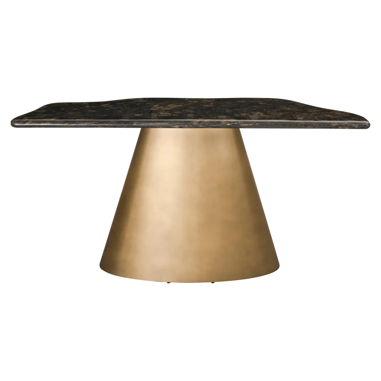 Richmond Interiors Goldman Black Platinum Diamond Marble Console Table