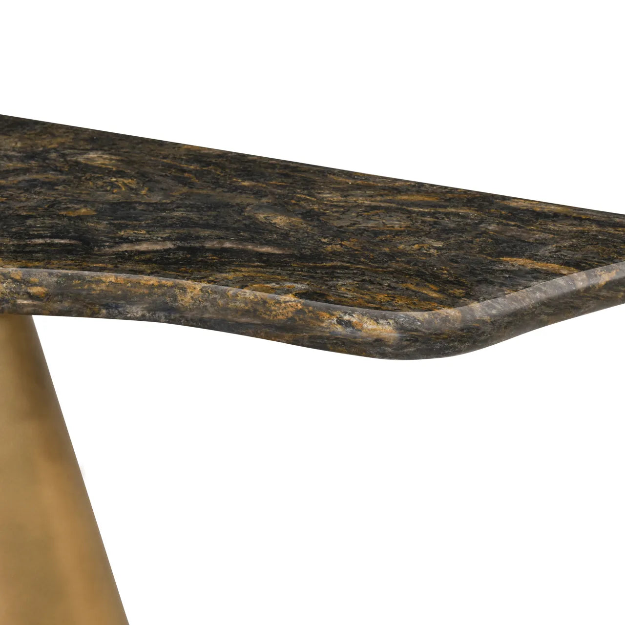 Richmond Interiors Goldman Black Platinum Diamond Marble Console Table