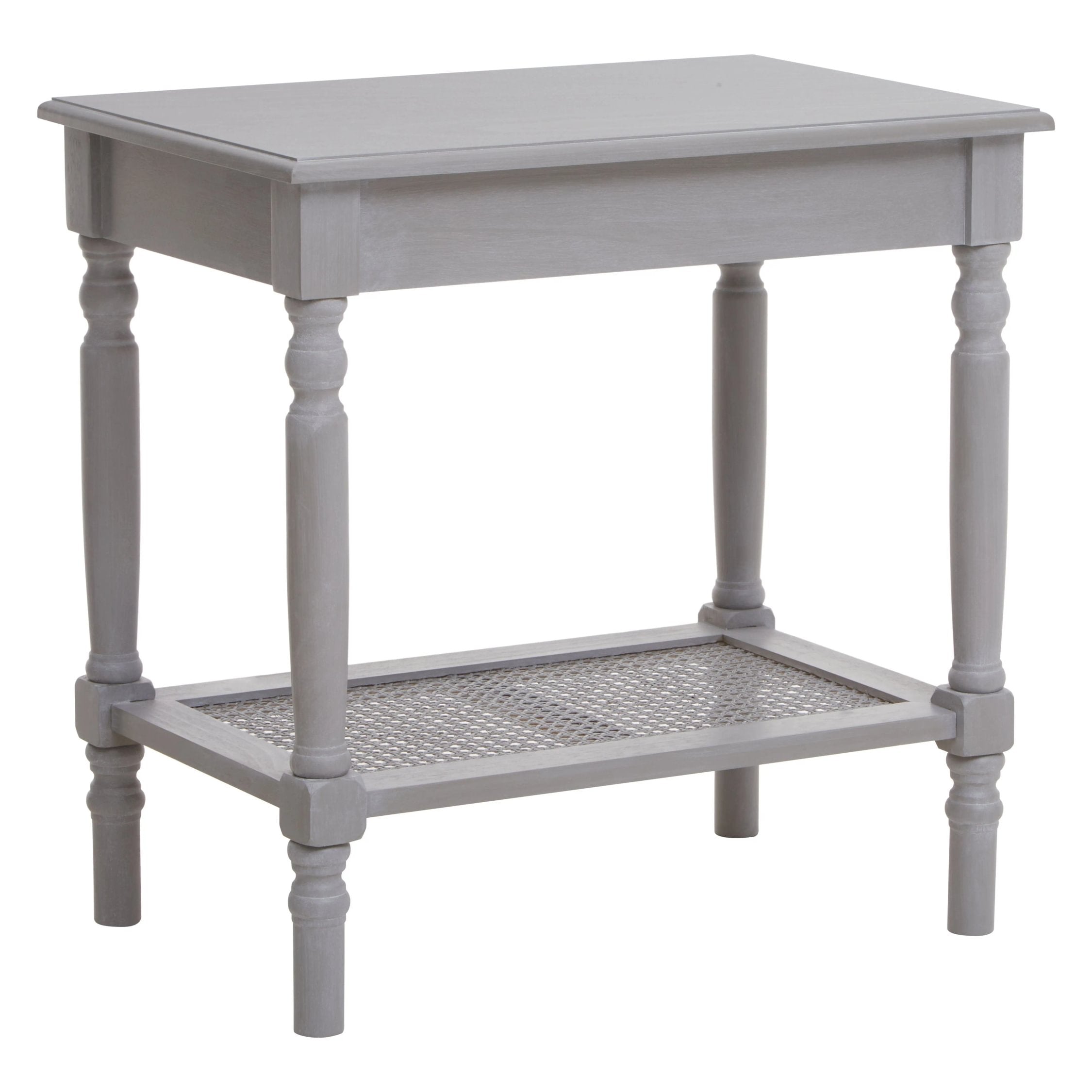 Chelsea Grey Wash Wood Side Table with Lower Shelf