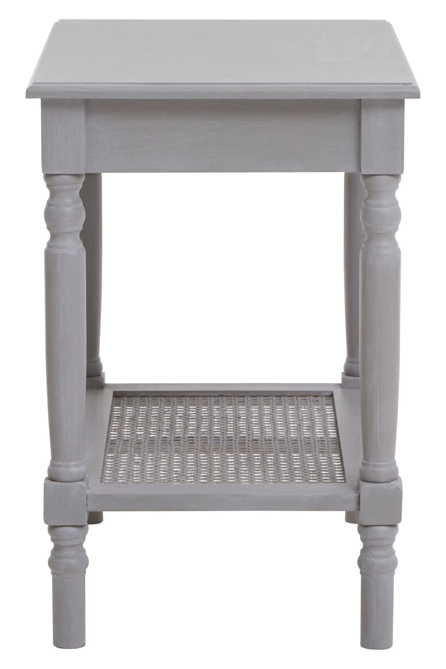 Chelsea Grey Wash Wood Side Table with Lower Shelf