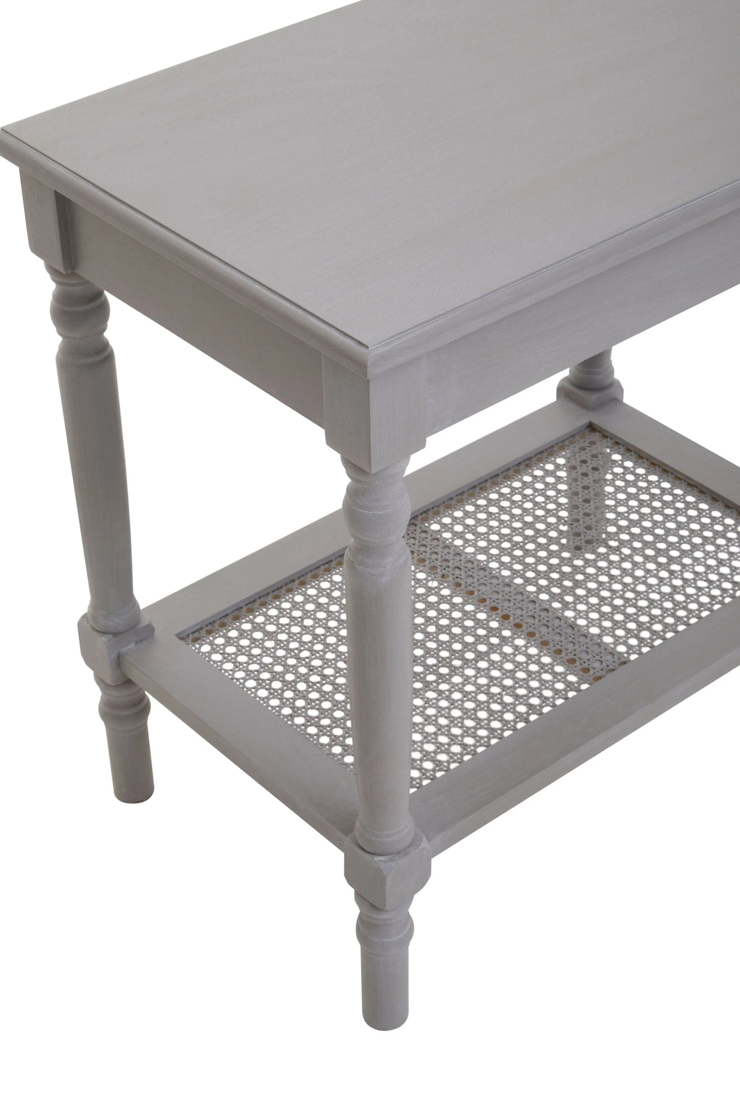 Chelsea Grey Wash Wood Side Table with Lower Shelf