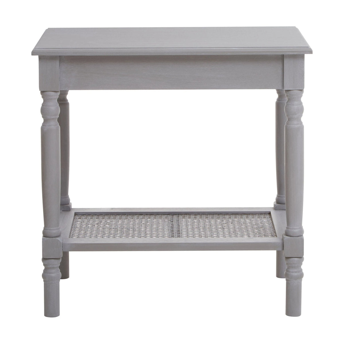 Chelsea Grey Wash Wood Side Table with Lower Shelf