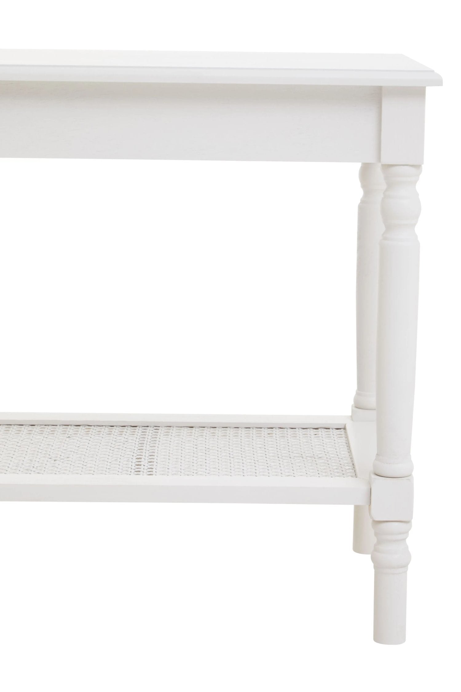 Chelsea White Wood Side Table with Lower Shelf