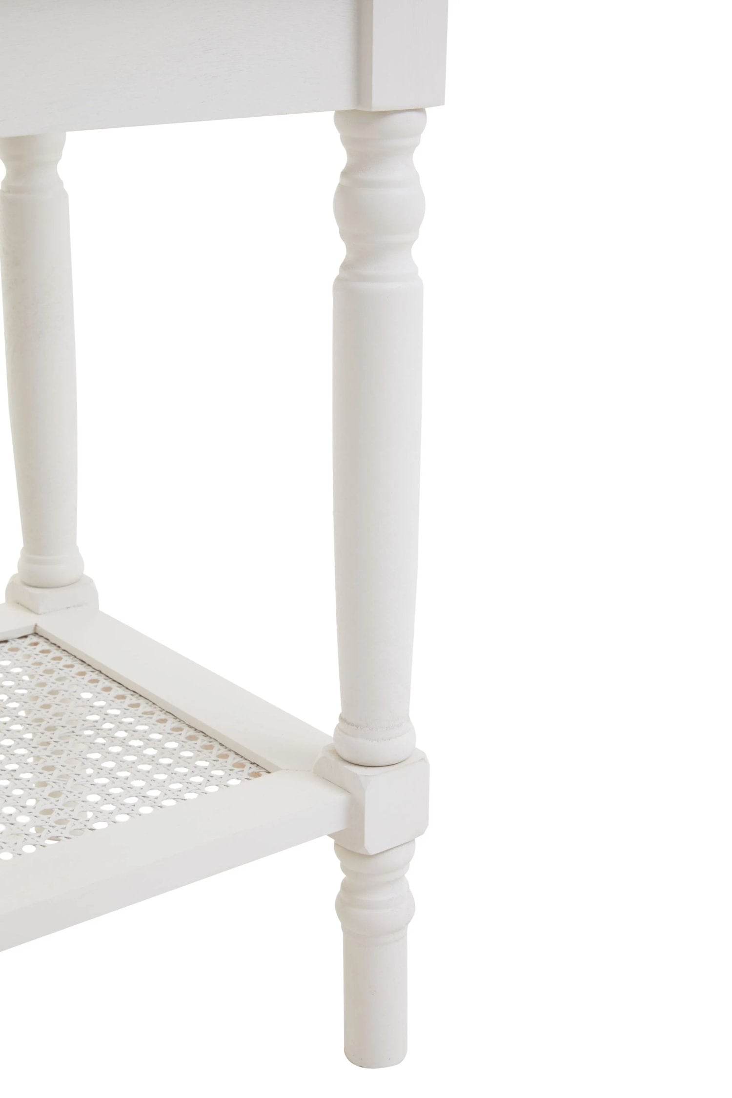 Chelsea White Wood Side Table with Lower Shelf