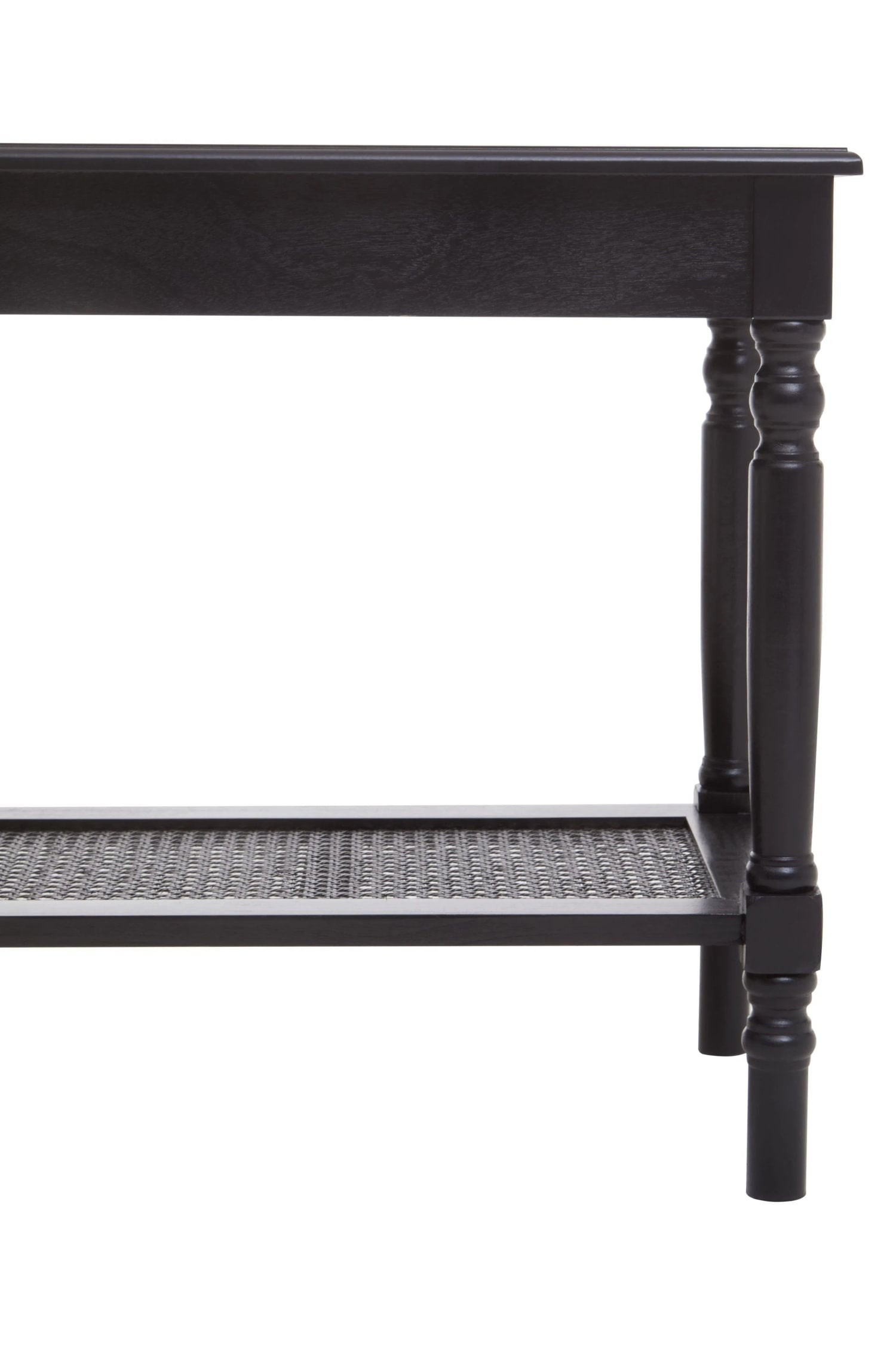 Chelsea Black Wood Side Table with Lower Shelf