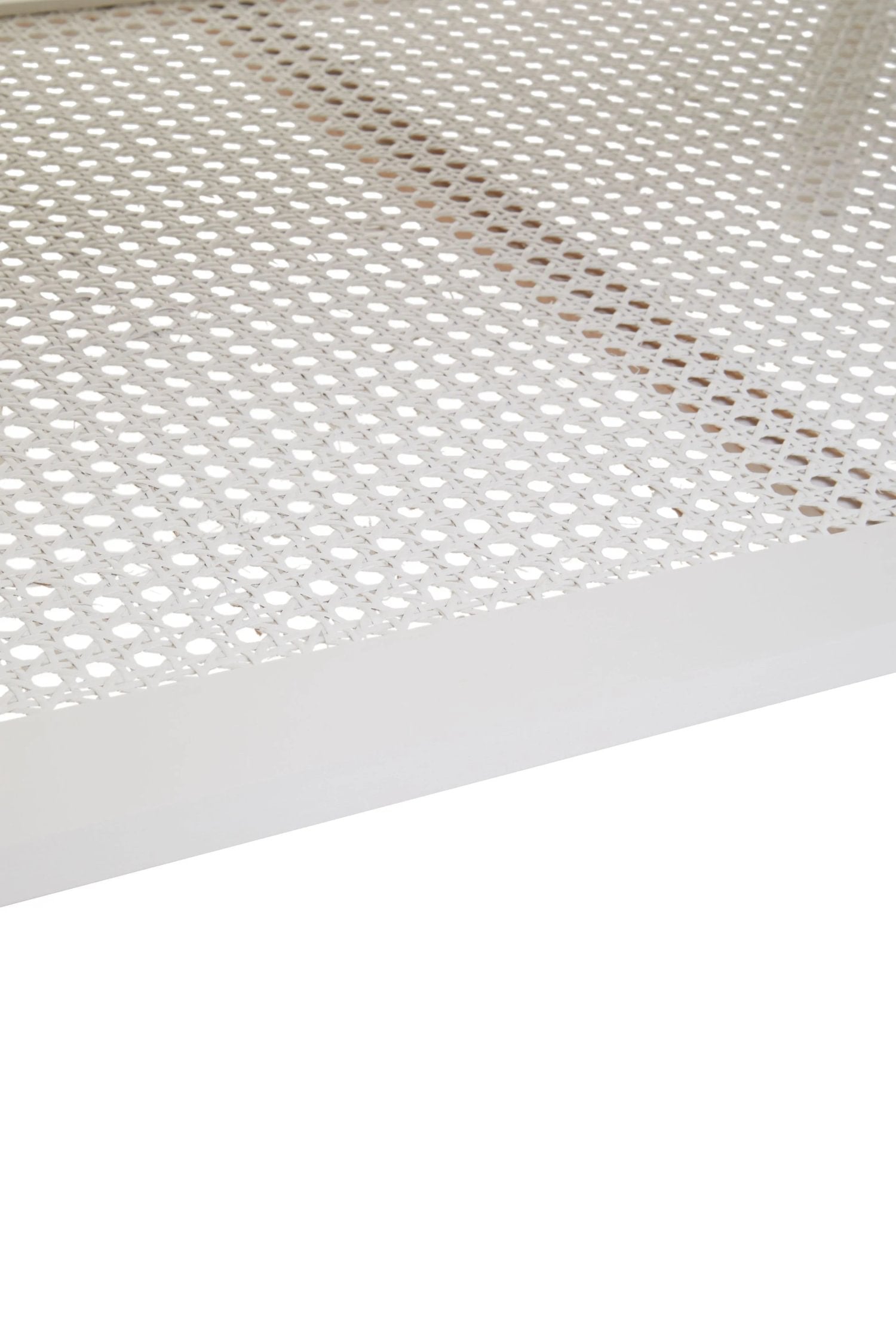 Chelsea White Wood & Rattan Shelf Coffee Table