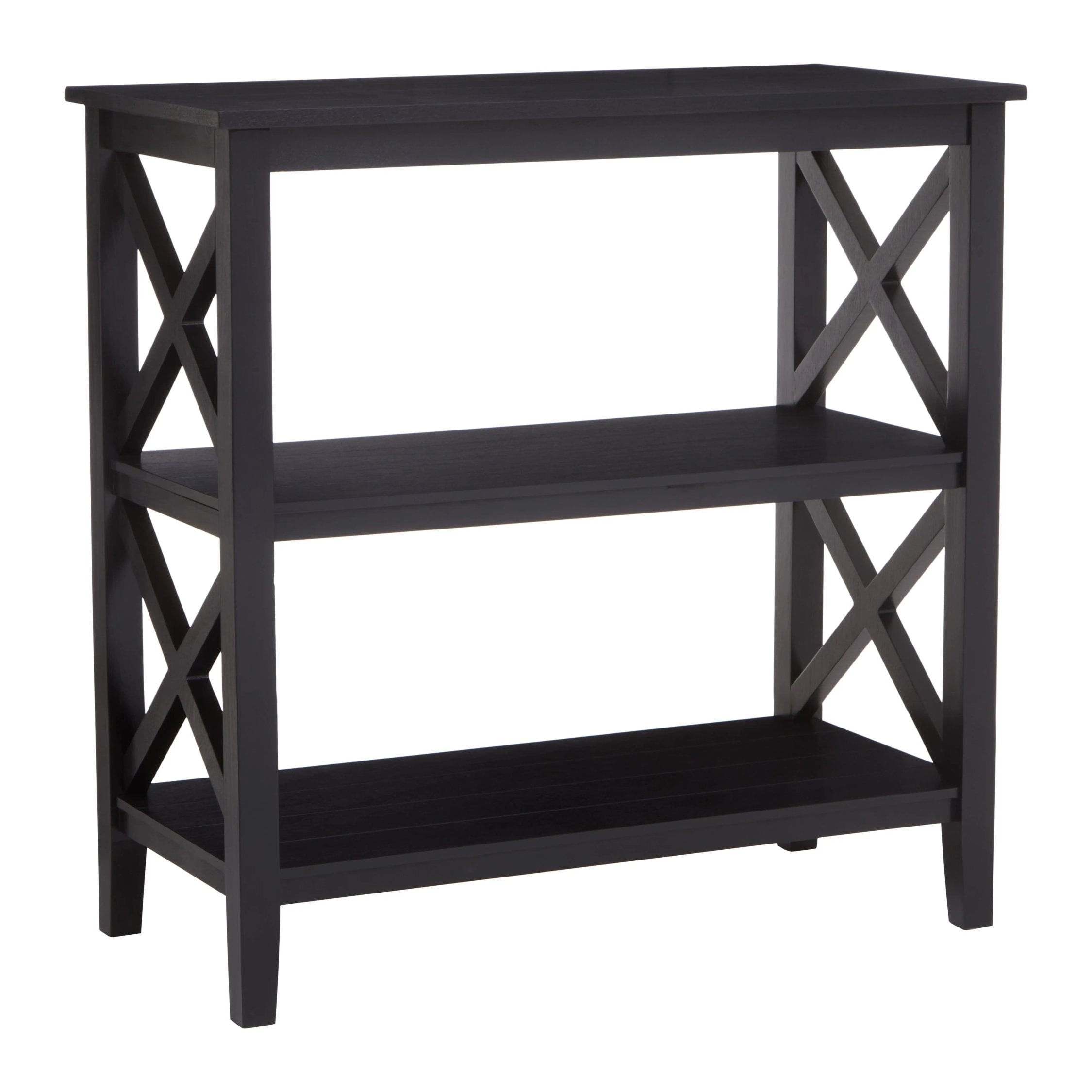Chelsea Black 2 Tier Wood Bookshelf