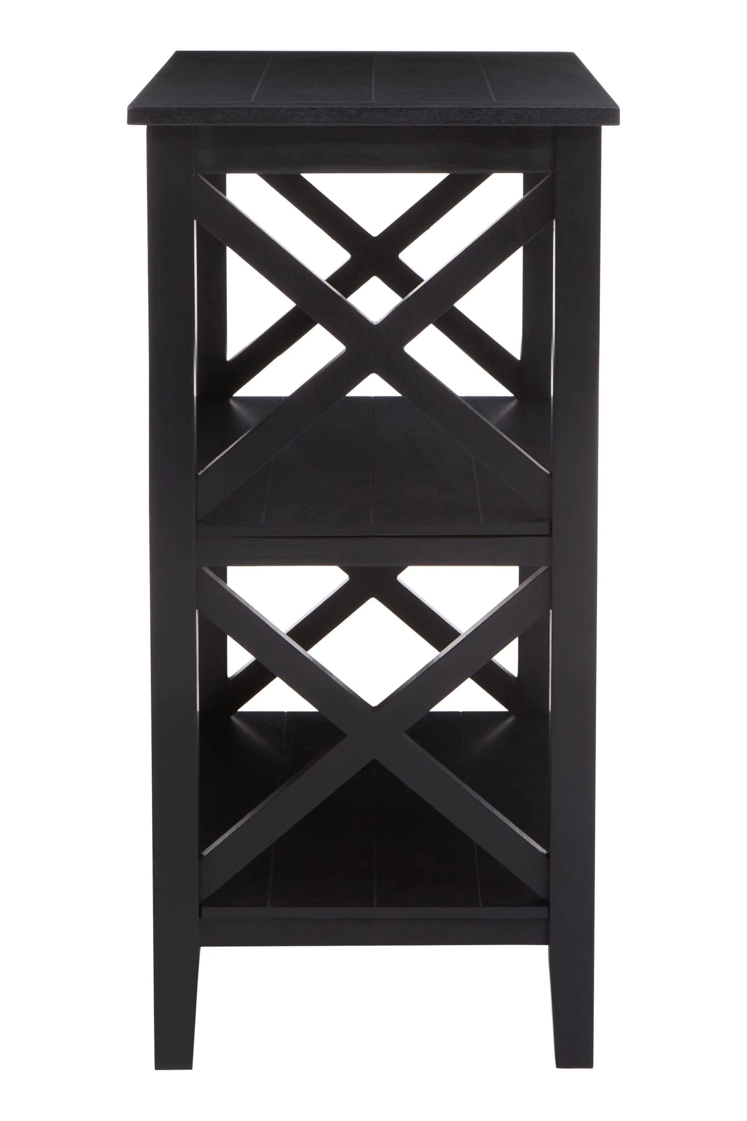 Chelsea Black 2 Tier Wood Bookshelf