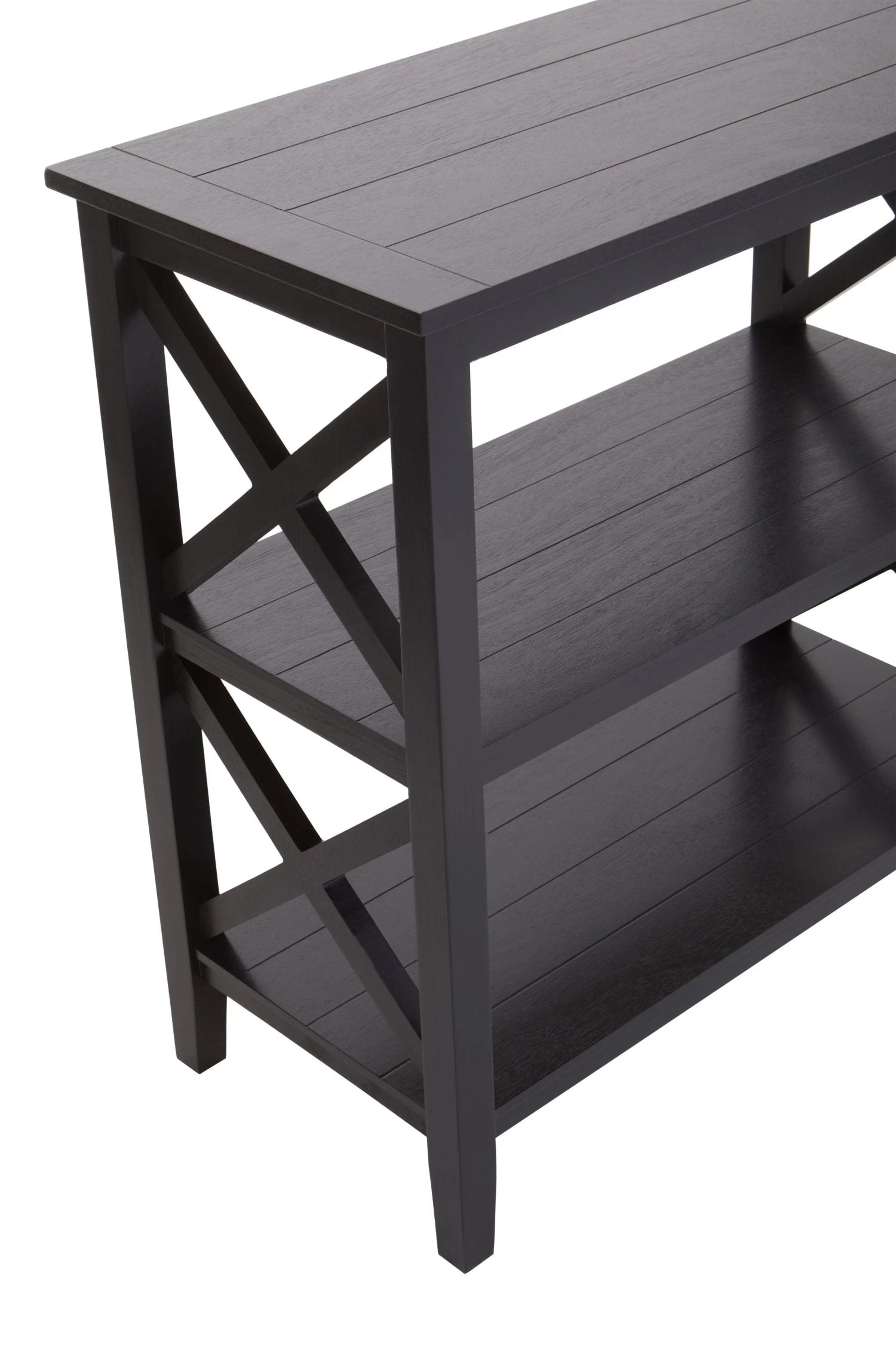 Chelsea Black 2 Tier Wood Bookshelf