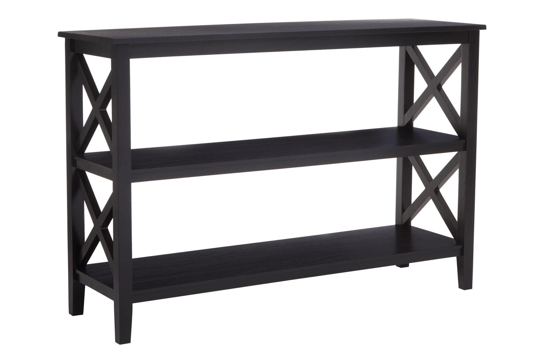 Chelsea Large Black 2 Tier Wood Bookshelf