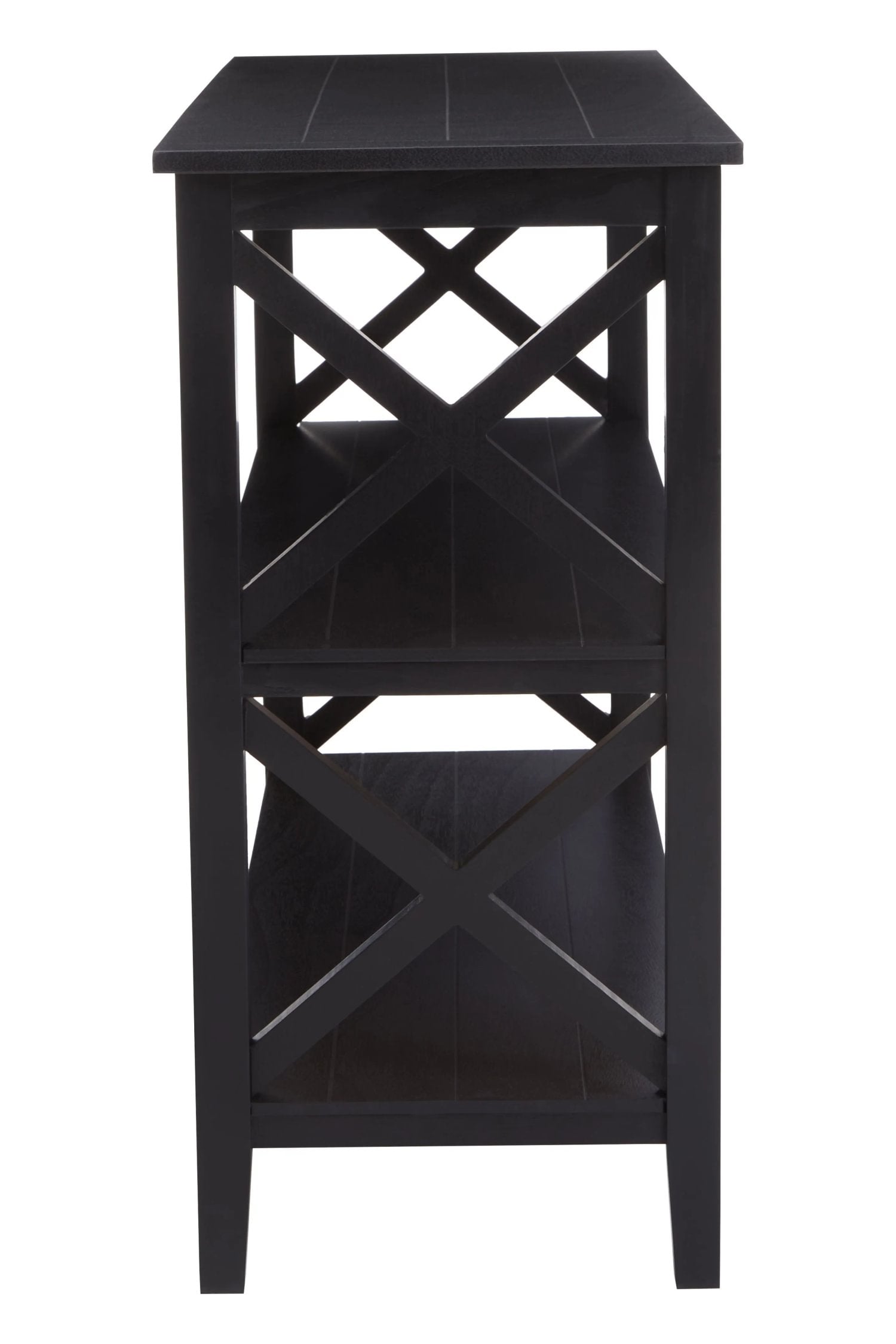 Chelsea Large Black 2 Tier Wood Bookshelf