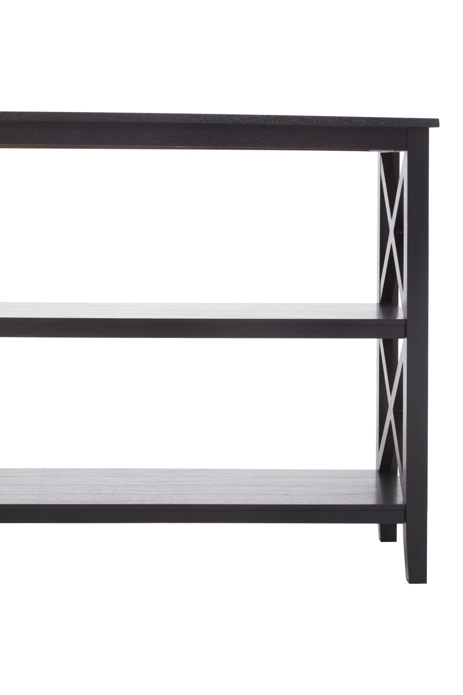 Chelsea Large Black 2 Tier Wood Bookshelf