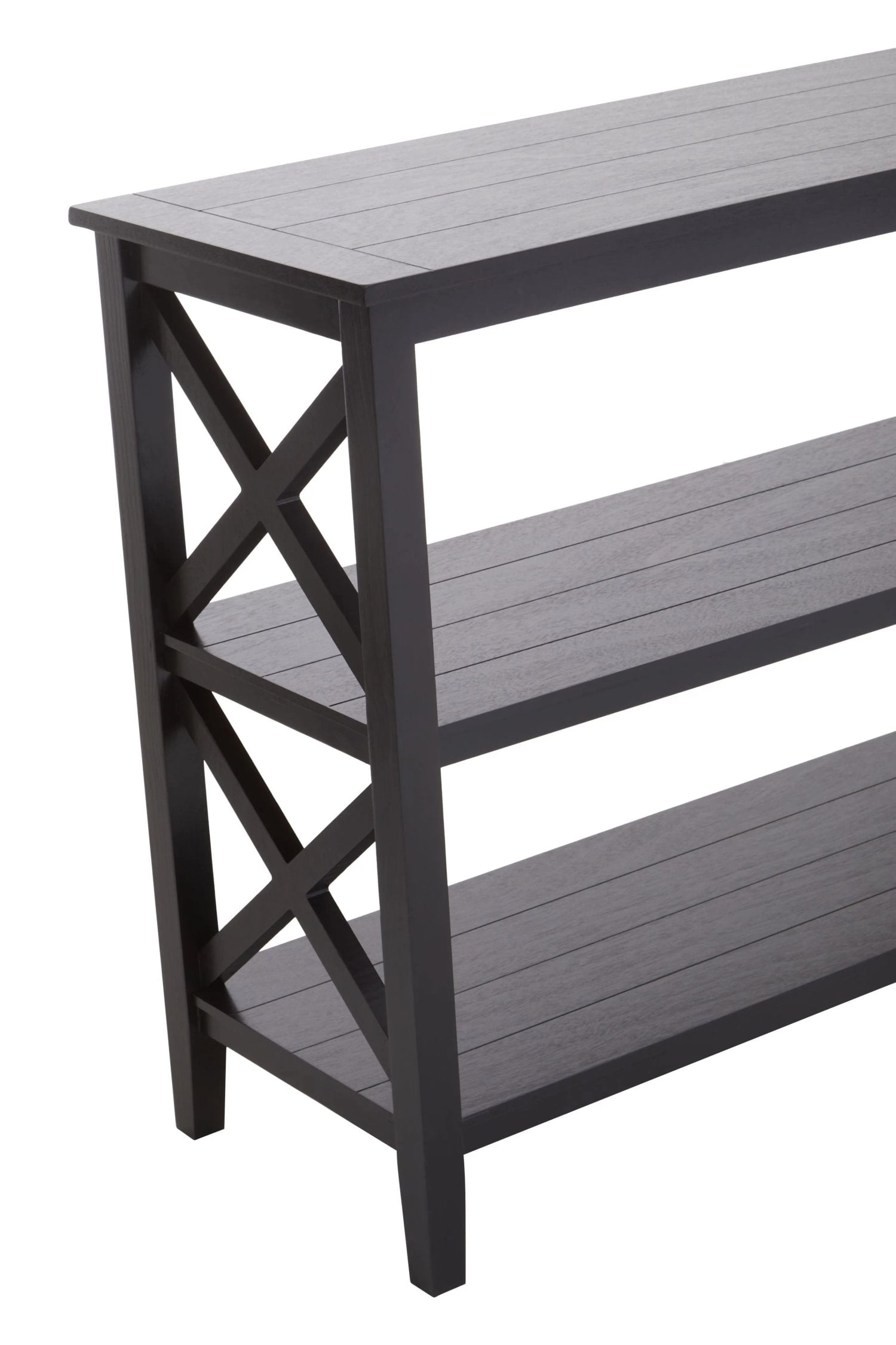 Chelsea Large Black 2 Tier Wood Bookshelf