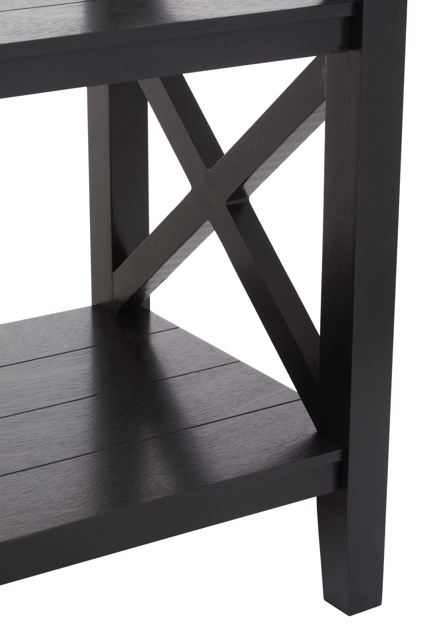 Chelsea Large Black 2 Tier Wood Bookshelf