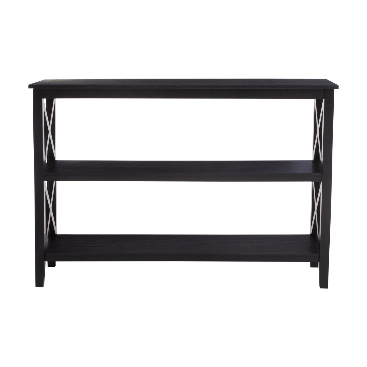 Chelsea Large Black 2 Tier Wood Bookshelf