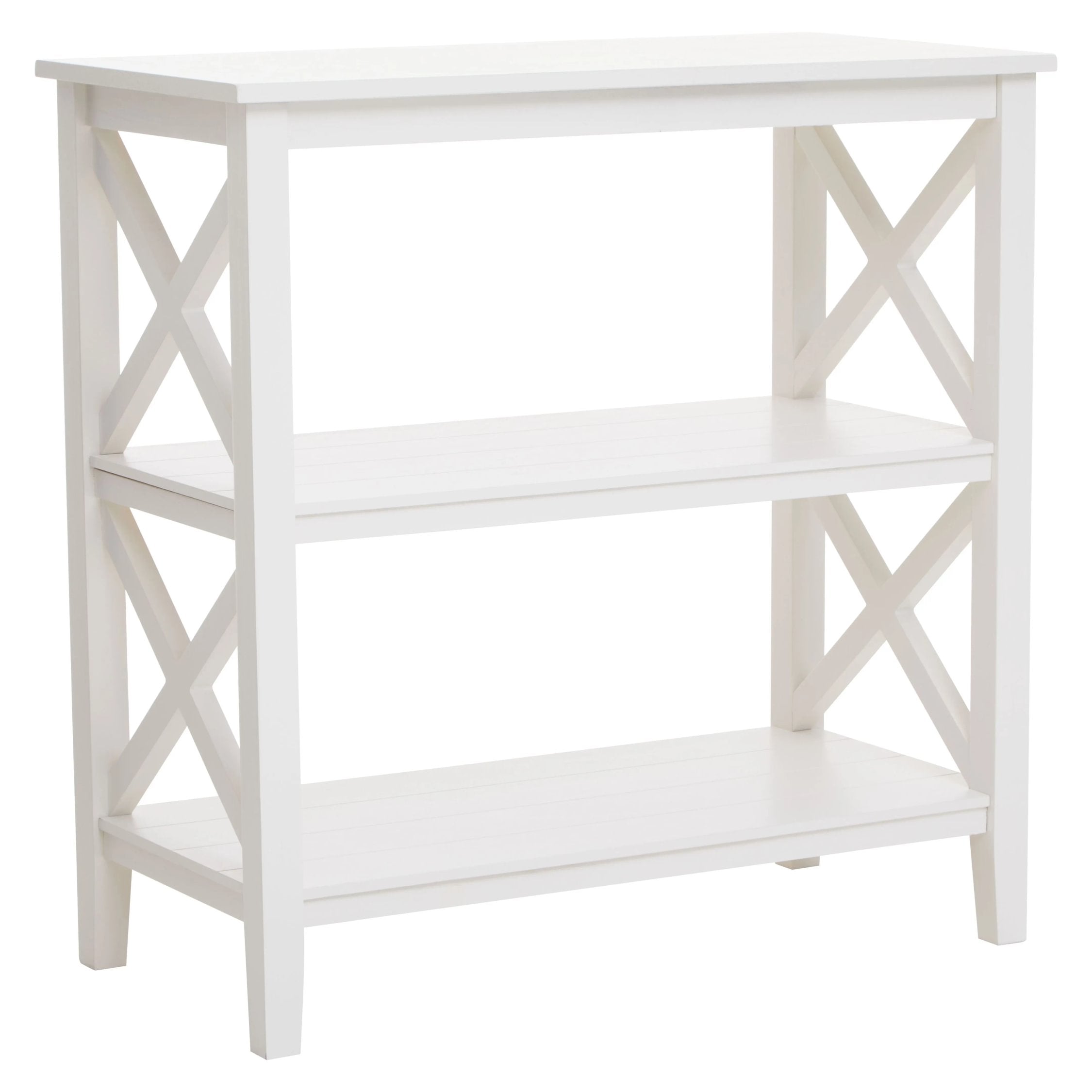 Chelsea 2 Tier White Wood Bookshelf
