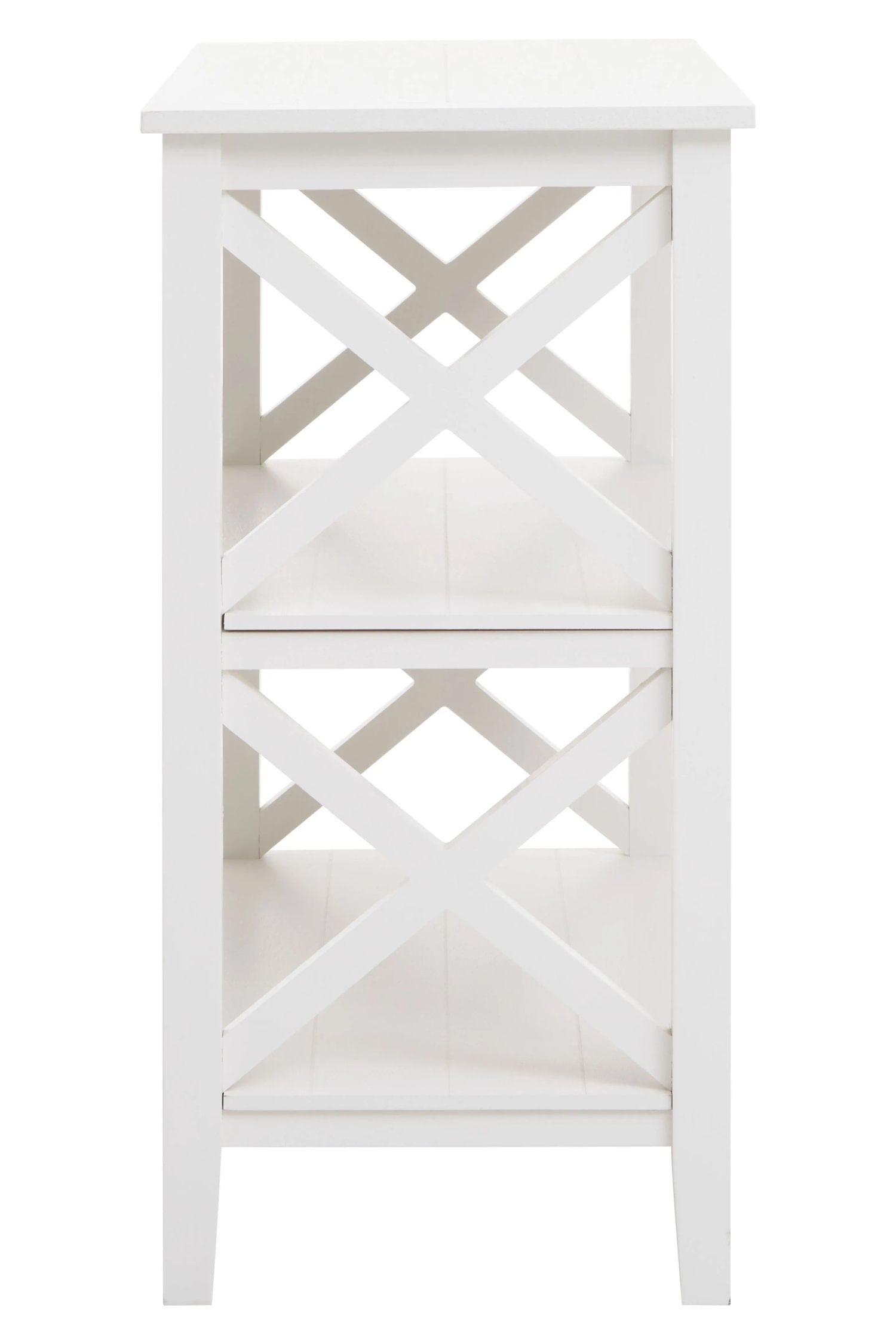 Chelsea 2 Tier White Wood Bookshelf